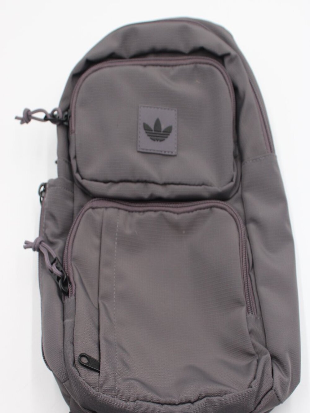 Adidas Utility Sling Crossbody Shoulder Bag Gray Multiple Zipper Pockets 12"x6.5